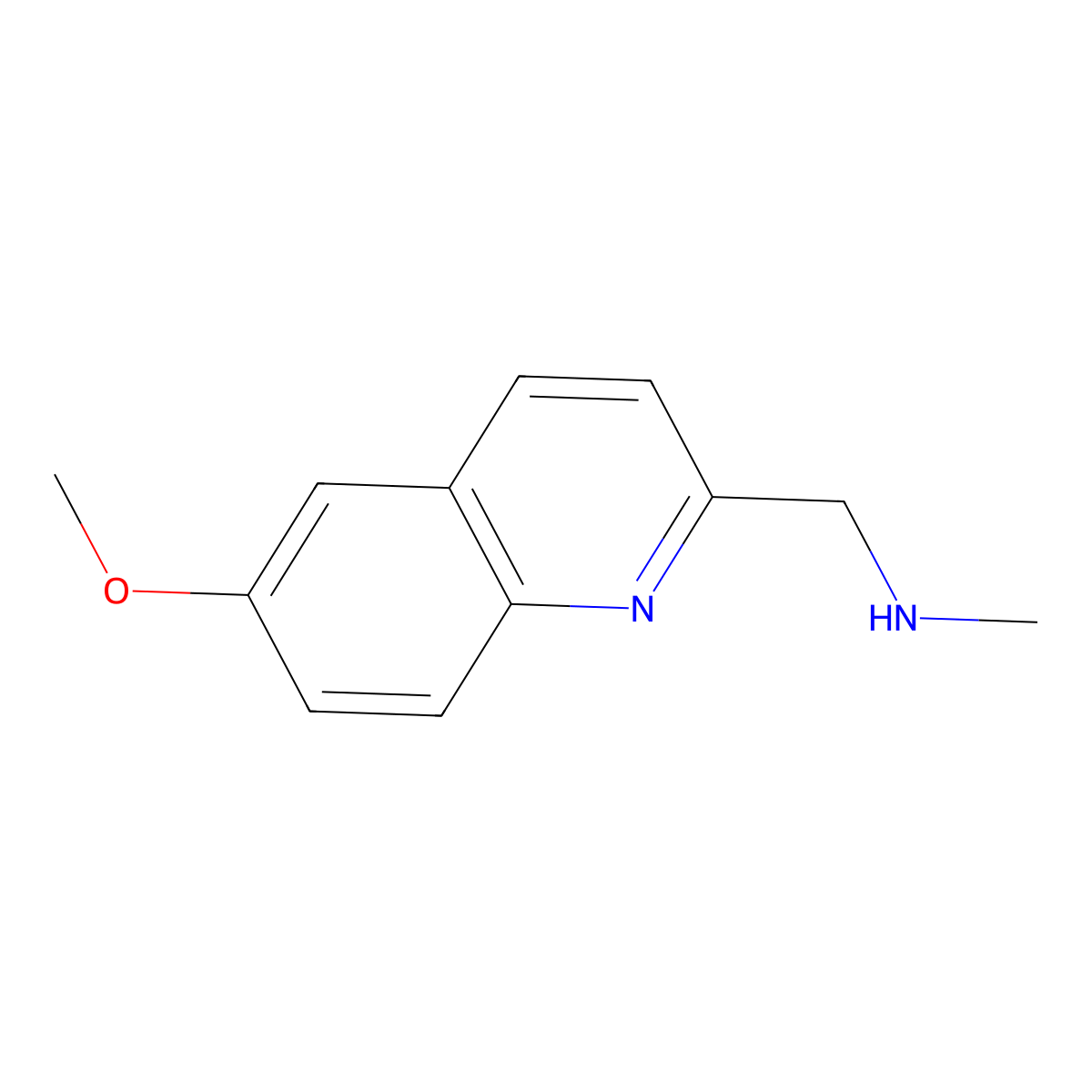 1-(6-methoxyquinolin-2-yl)-N-methylmethanamine molecular structure, CAS 141770-92-5