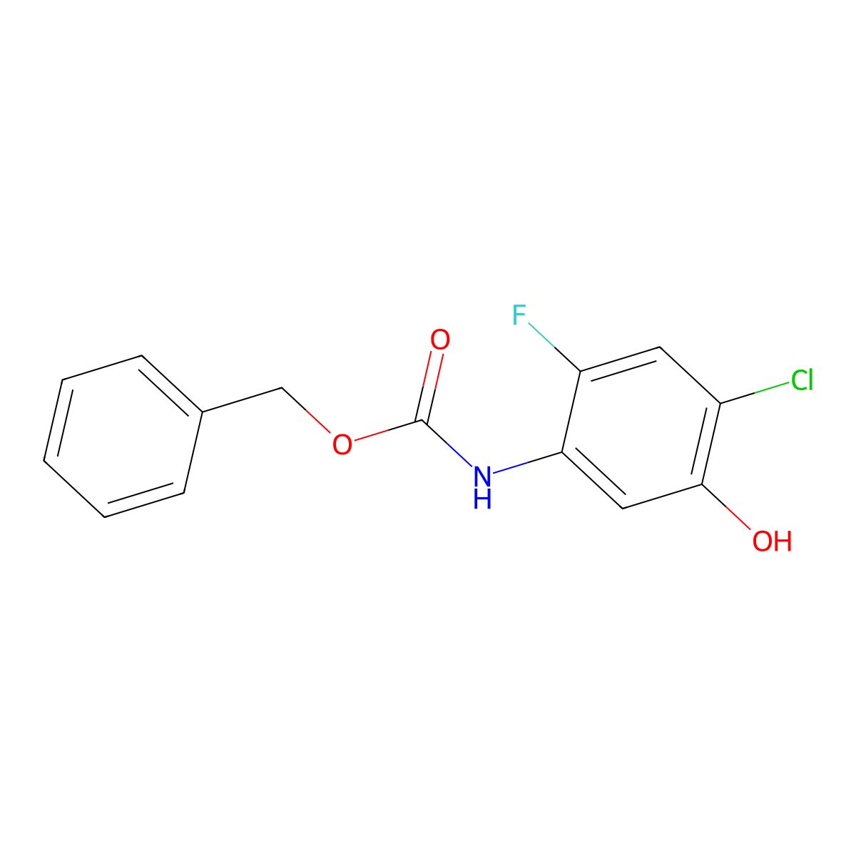benzyl N-(4-chloro-2-fluoro-5-hydroxyphenyl)carbamate molecular structure, CAS 141772-50-1