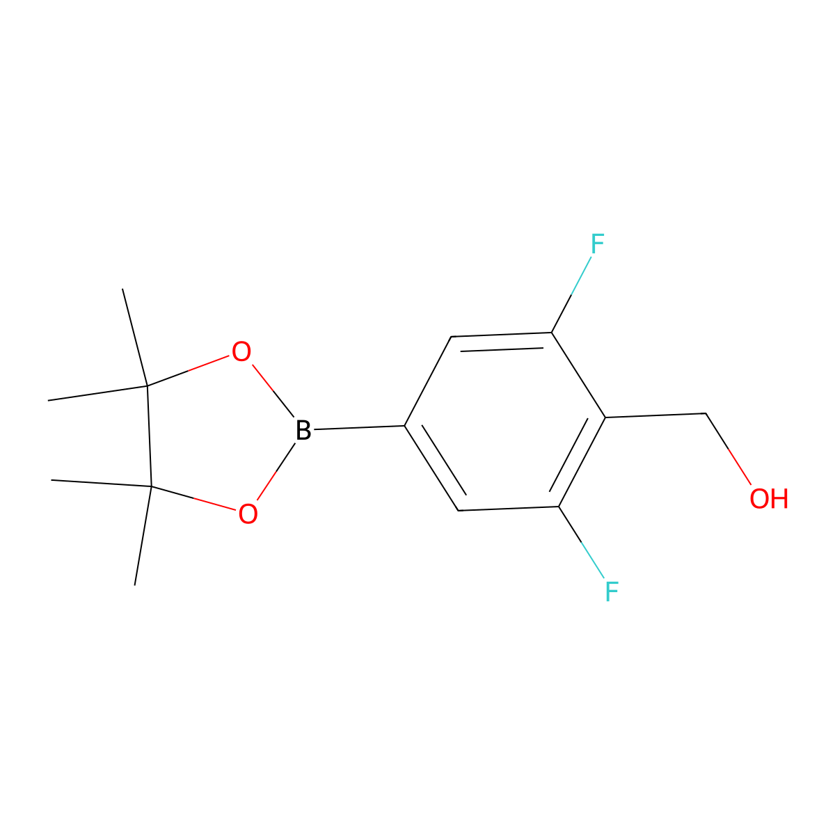 2,6-Difluoro-4-(4,4,5,5-tetramethyl-1,3,2-dioxaborolan-2-yl)-benzenemethanol molecular structure, CAS 1417736-43-6