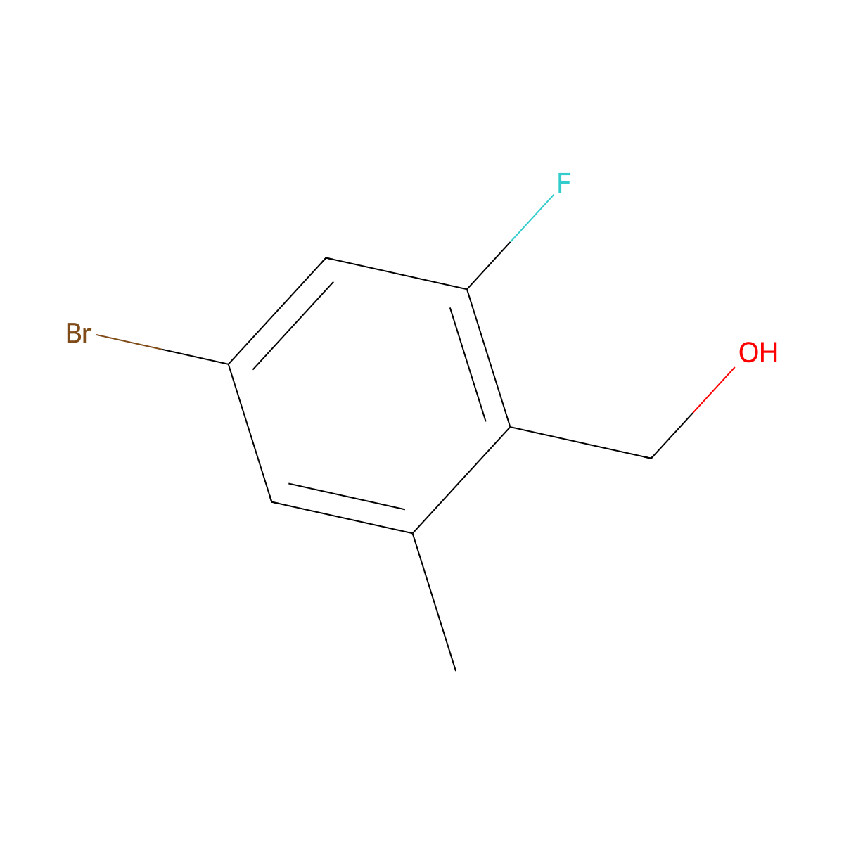 (4-Bromo-2-fluoro-6-methylphenyl)methanol molecular structure, CAS 1417736-81-2