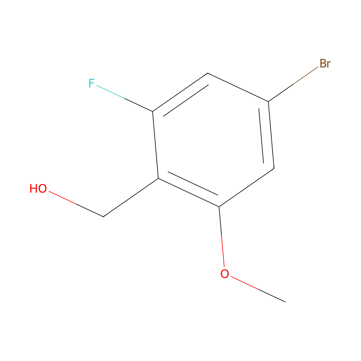 (4-Bromo-2-methoxy-6-fluorophenyl)methanol molecular structure, CAS 1417736-85-6