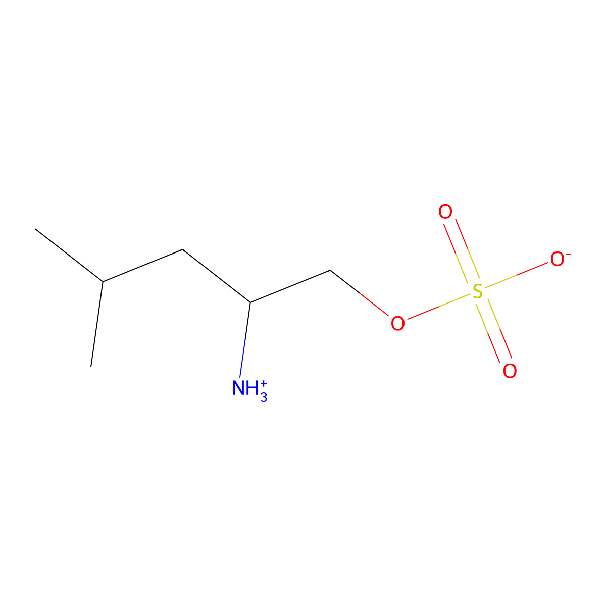 2-Ammonio-4-methylpentyl sulfate molecular structure, CAS 1417738-30-7