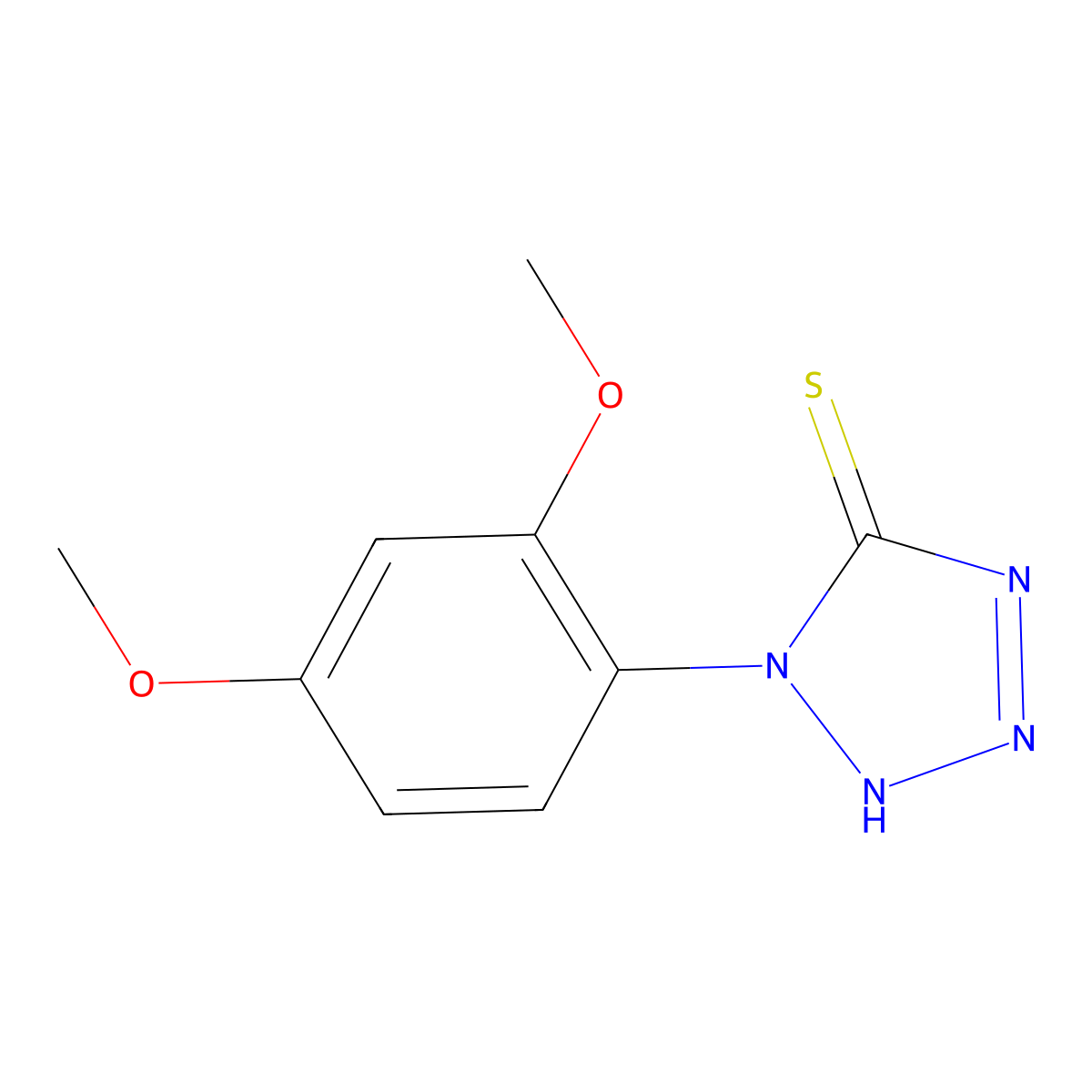 1-(2,4-Dimethoxyphenyl)-1H-tetrazole-5-thiol molecular structure, CAS 141778-50-9