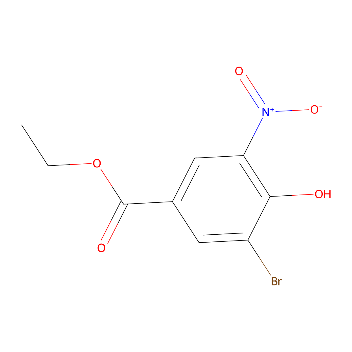 Ethyl 3-bromo-4-hydroxy-5-nitrobenzoate molecular structure, CAS 141778-85-0