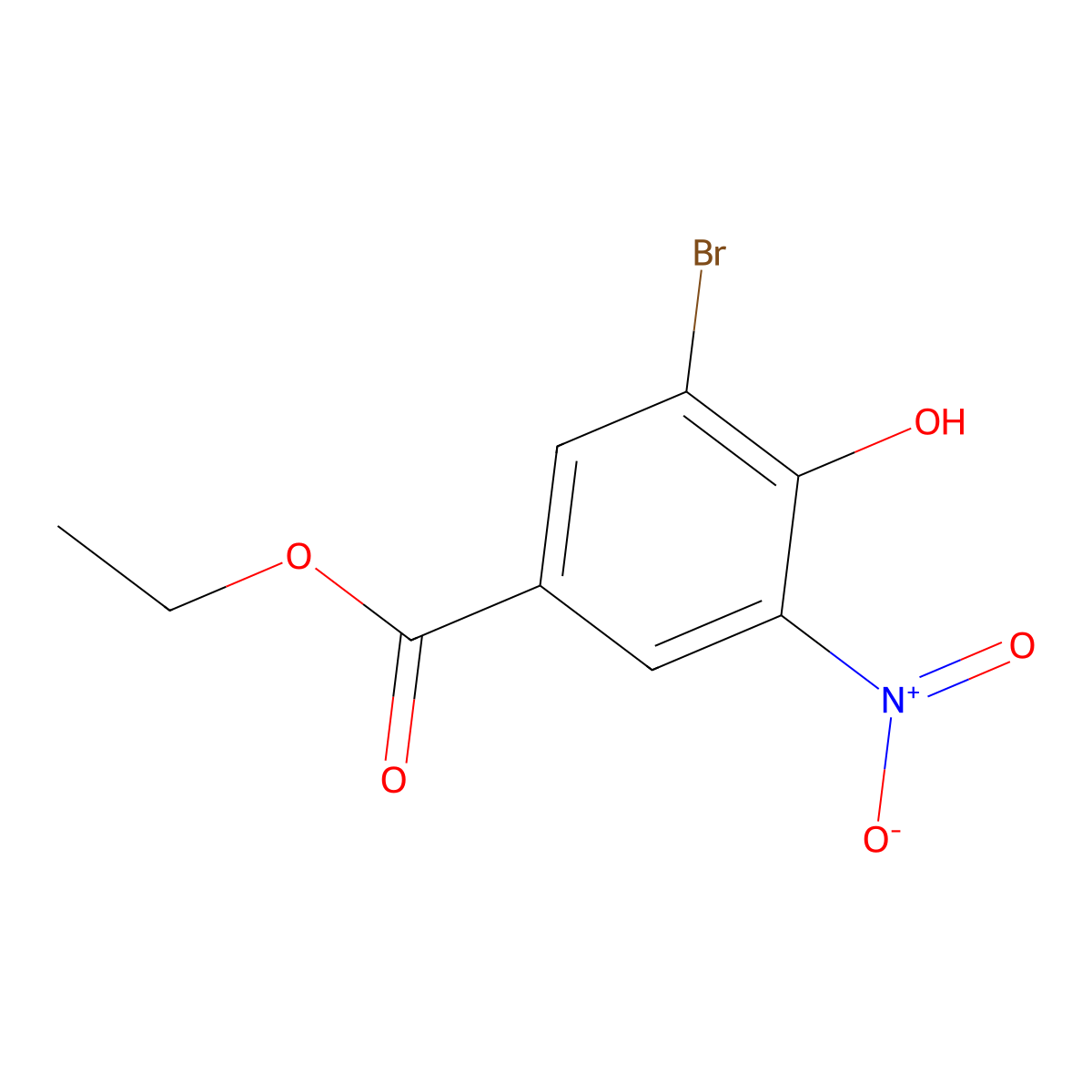 Ethyl 3-bromo-4-hydroxy-5-nitrobenzoate molecular structure, CAS 141778-85-0
