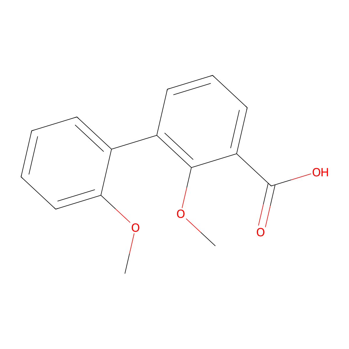 2-Methoxy-3-(2-methoxyphenyl)benzoic acid molecular structure, CAS 141778-90-7