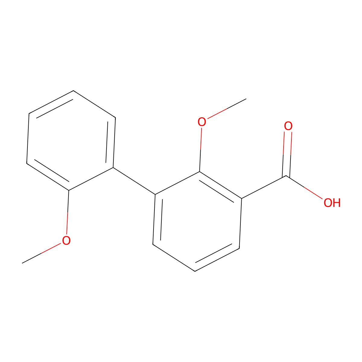 2-Methoxy-3-(2-methoxyphenyl)benzoic acid molecular structure, CAS 141778-90-7