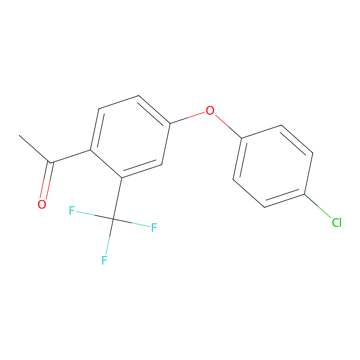 Ethanone, 1-[4-(4-chlorophenoxy)-2-(trifluoromethyl)phenyl]- molecular structure, CAS 1417782-28-5