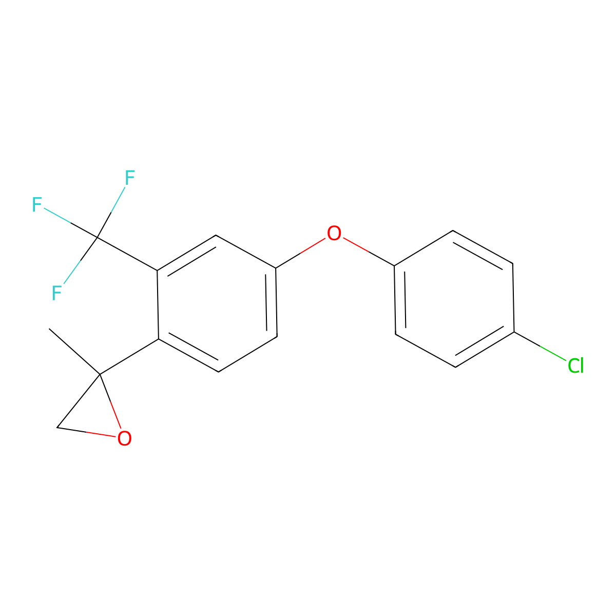 2-[4-(4-Chlorophenoxy)-2-(trifluoromethyl)phenyl]-2-methyloxirane molecular structure, CAS 1417782-29-6