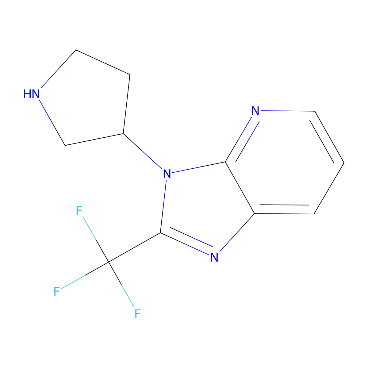 (S)-3-(Pyrrolidin-3-yl)-2-(trifluoromethyl)-3H-imidazo[4,5-b]pyridine molecular structure, CAS 1417789-01-5