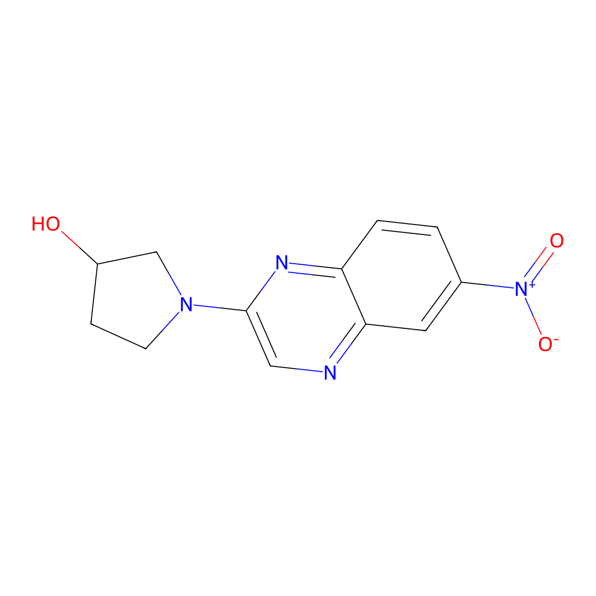 (R)-1-(6-Nitroquinoxalin-2-yl)pyrrolidin-3-ol molecular structure, CAS 1417789-06-0