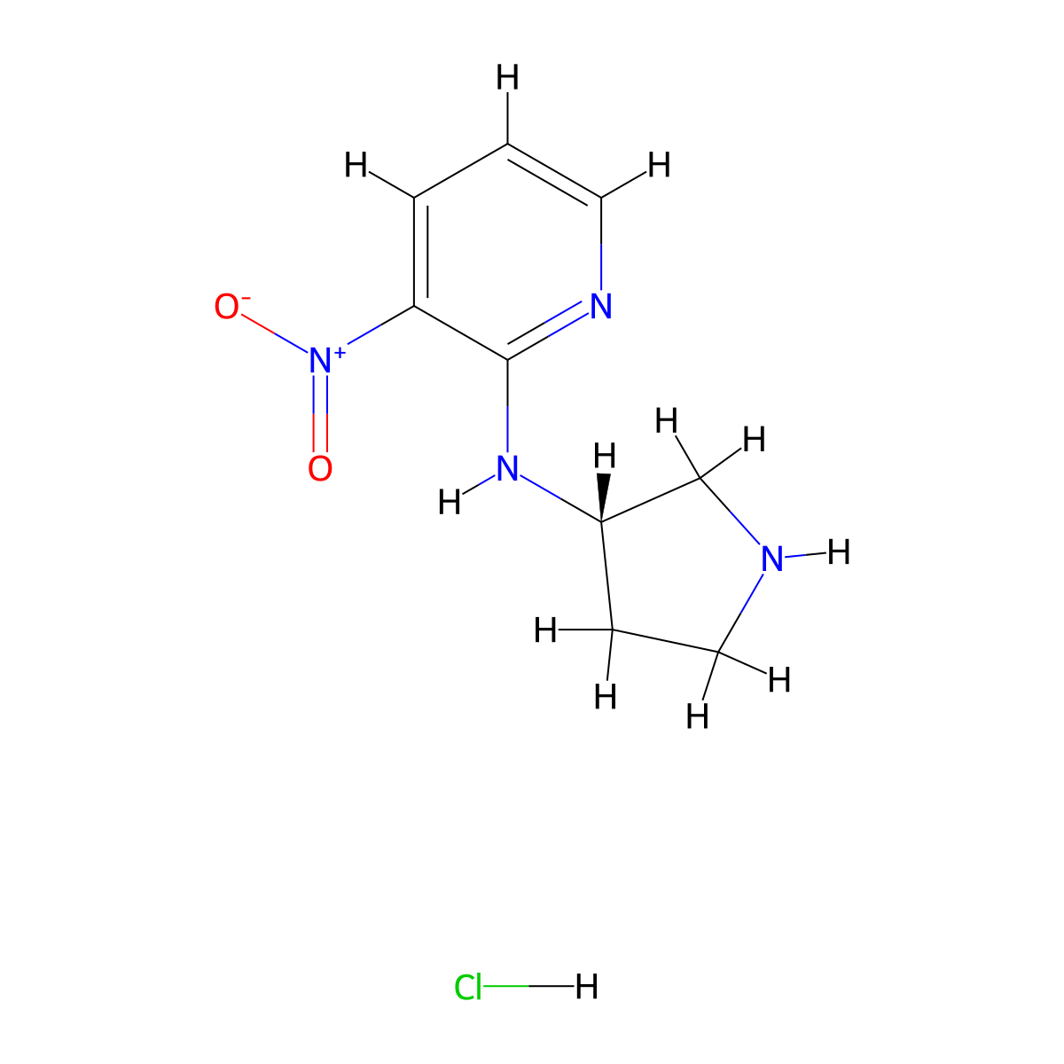(S)-3-Nitro-N-(pyrrolidin-3-yl)pyridin-2-amine hydrochloride molecular structure, CAS 1417789-13-9
