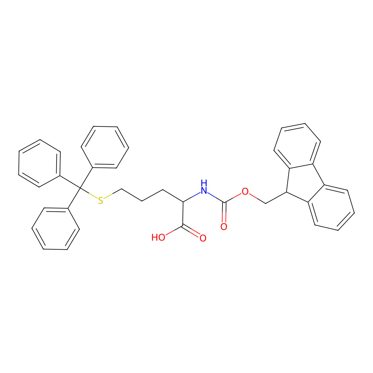 (S)-Fmoc-2-amino-5-(tritylthio)-pentanoic acid molecular structure, CAS 1417789-17-3