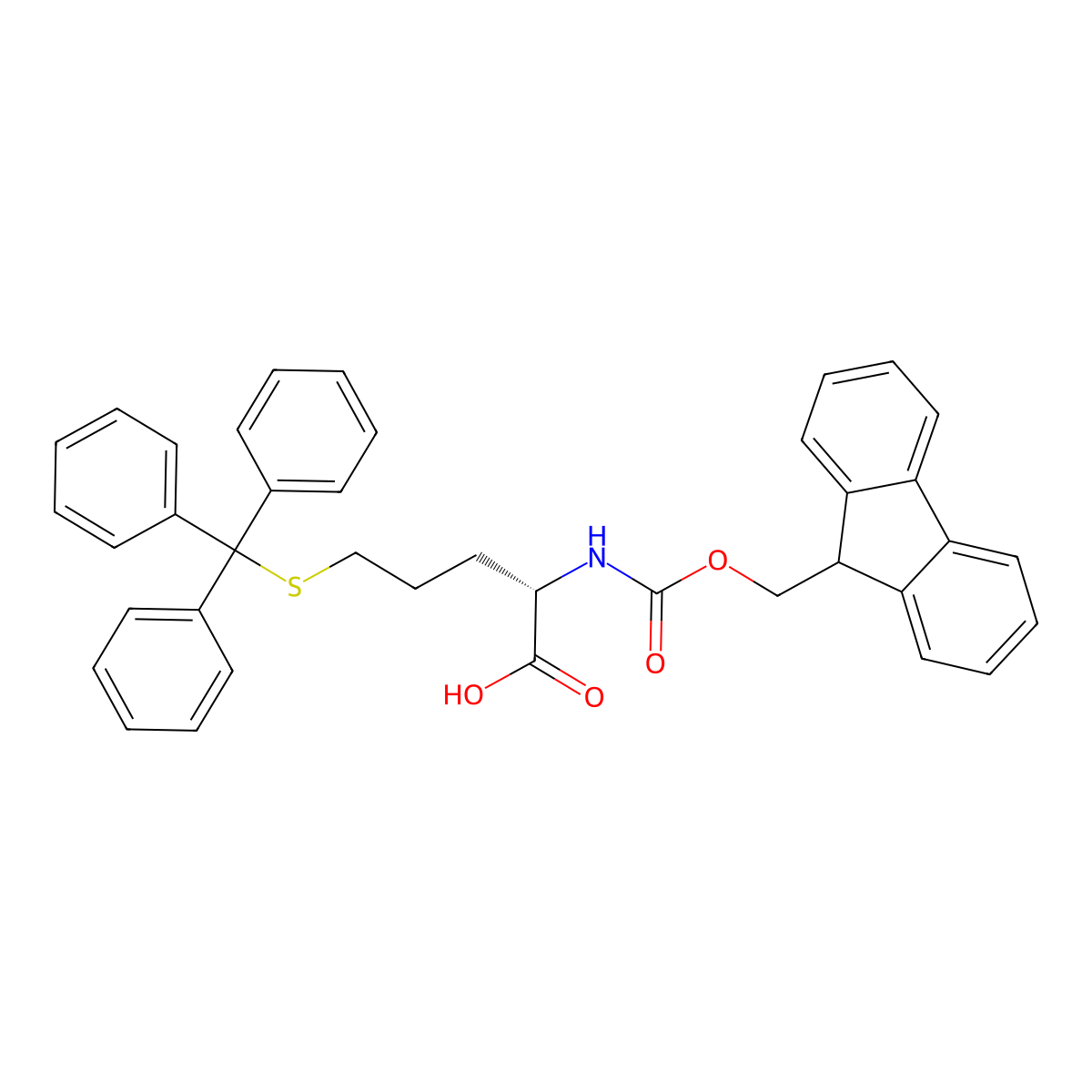 (S)-Fmoc-2-amino-5-(tritylthio)-pentanoic acid molecular structure, CAS 1417789-17-3