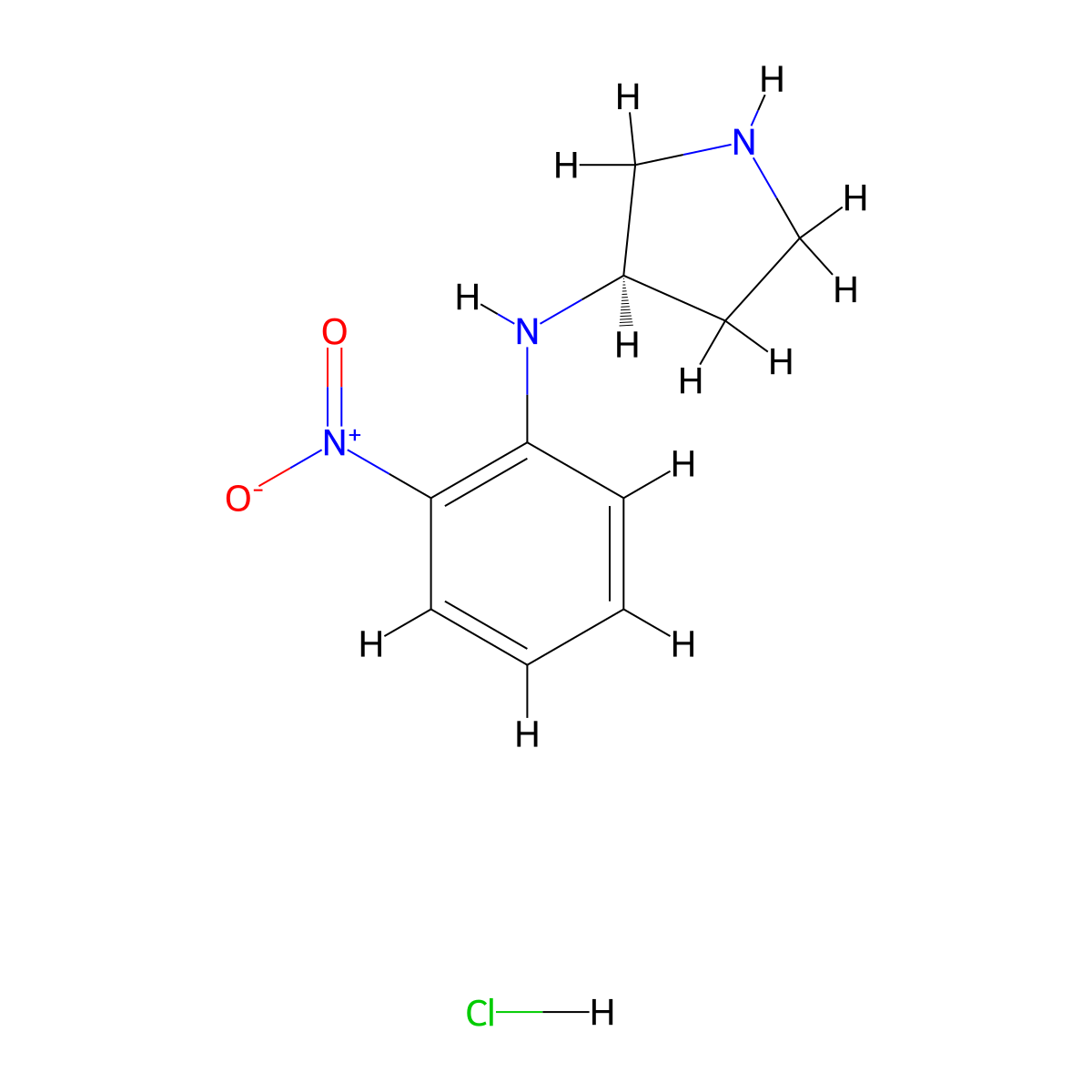 (R)-N-(2-Nitrophenyl)pyrrolidin-3-amine hydrochloride molecular structure, CAS 1417789-20-8