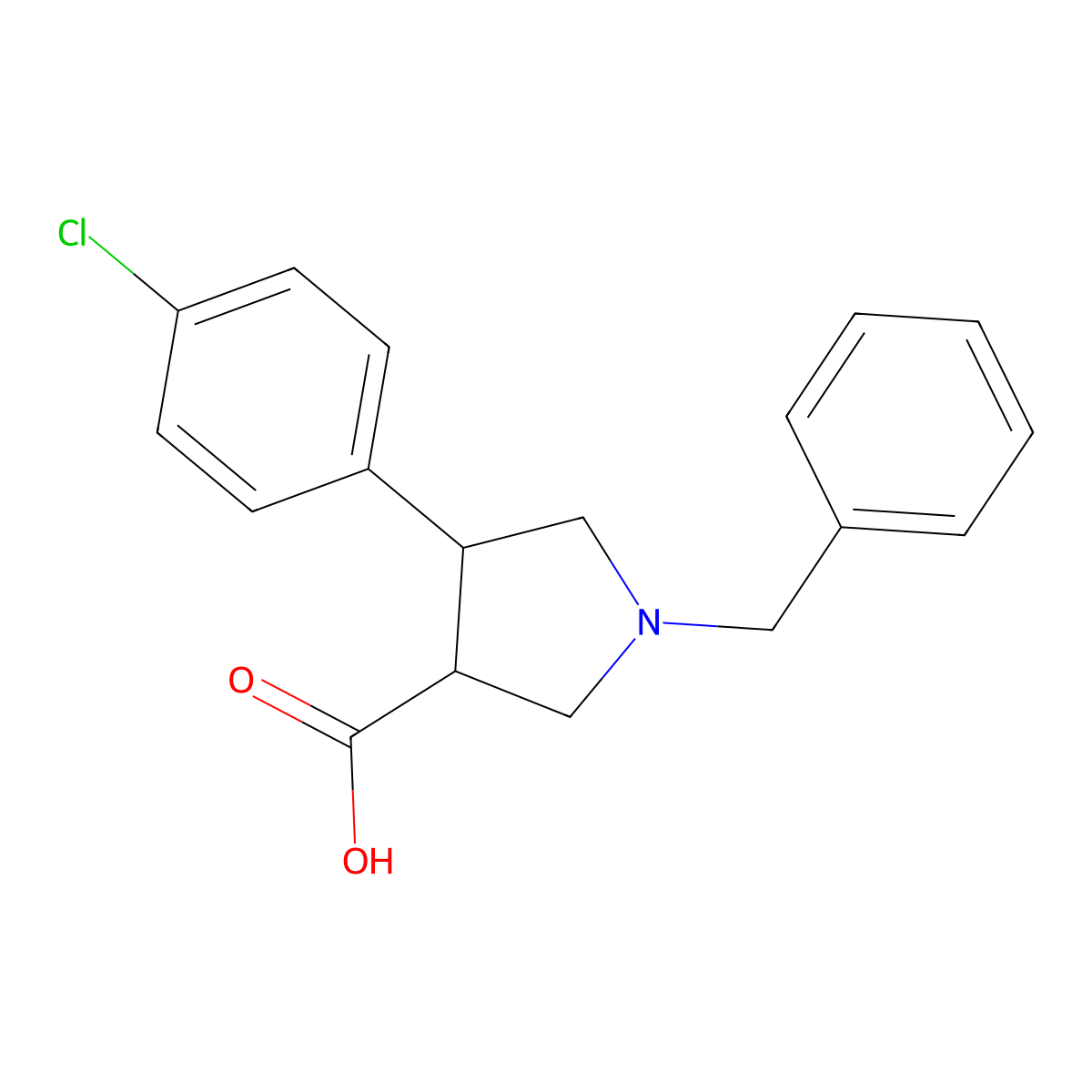 (3S,4R)-1-Benzyl-4-(4-chlorophenyl)pyrrolidine-3-carboxylic acid molecular structure, CAS 1417789-28-6