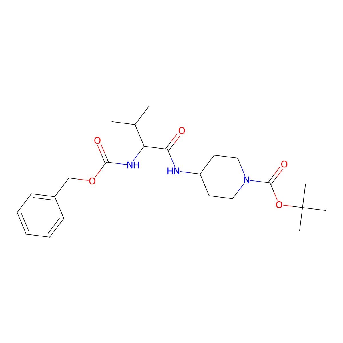 (S)-tert-Butyl 4-(2-(((benzyloxy)carbonyl)amino)-3-methylbutanamido)piperidine-1-carboxylate molecular structure, CAS 1417789-33-3