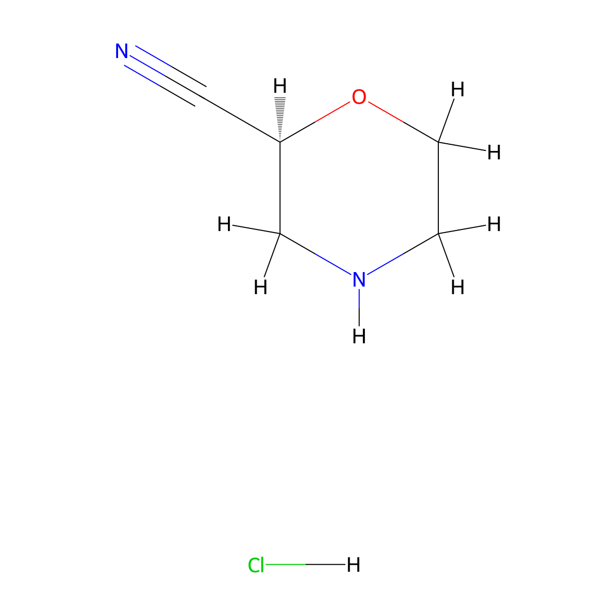 (S)-Morpholine-2-carbonitrile hydrochloride molecular structure, CAS 1417789-39-9
