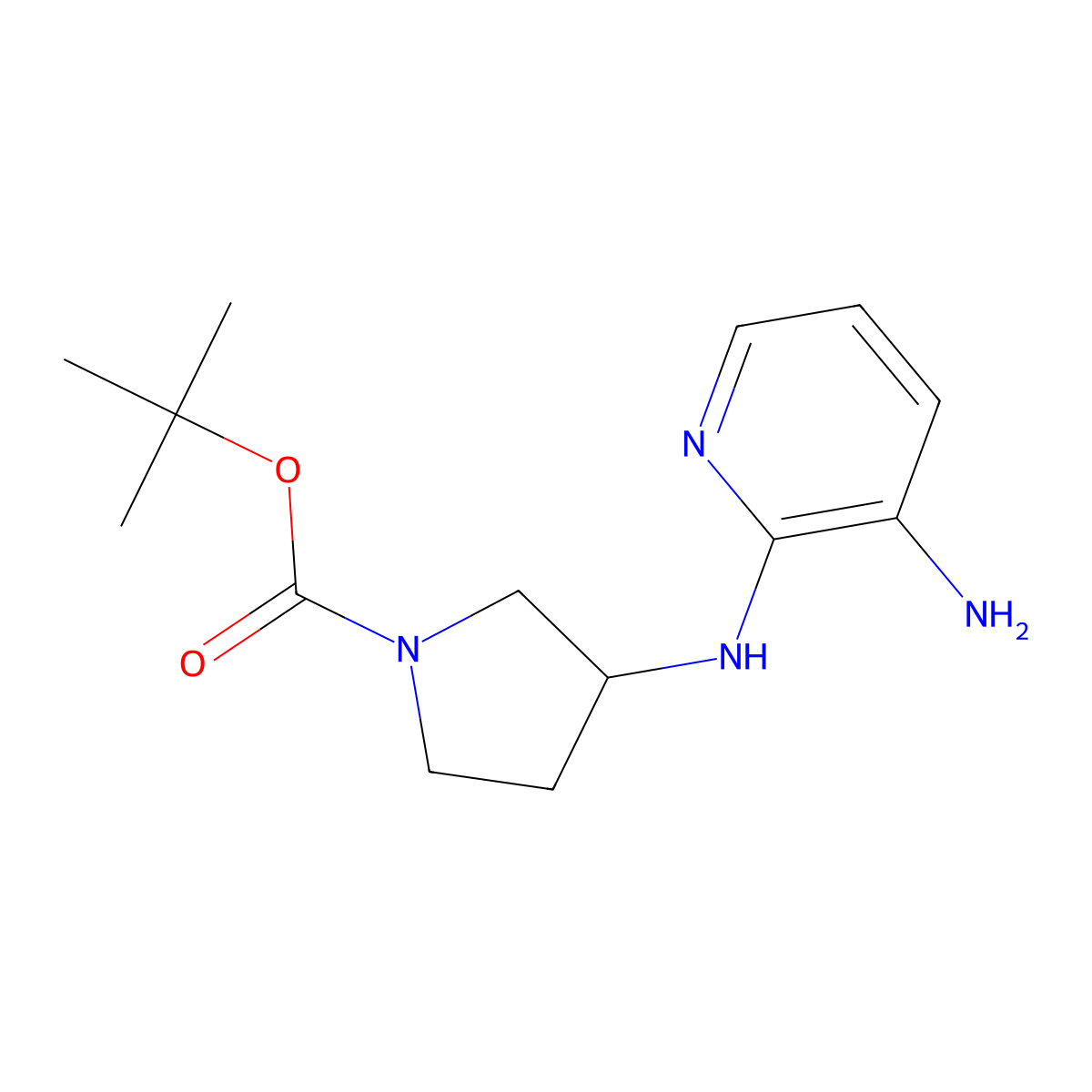 (S)-tert-Butyl 3-((3-aminopyridin-2-yl)amino)pyrrolidine-1-carboxylate molecular structure, CAS 1417789-46-8