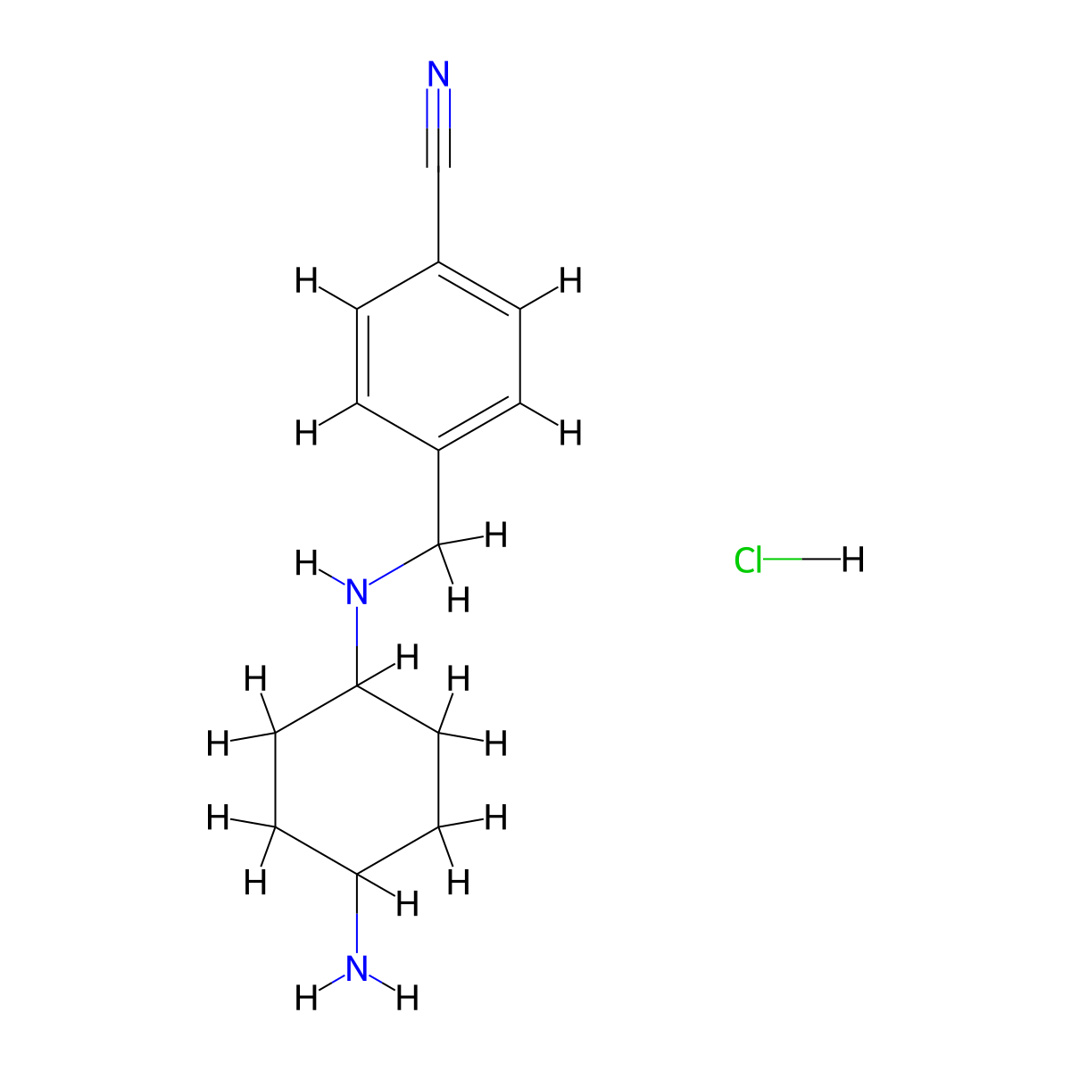 4-((((1r,4r)-4-Aminocyclohexyl)amino)methyl)benzonitrile hydrochloride molecular structure, CAS 1417789-62-8