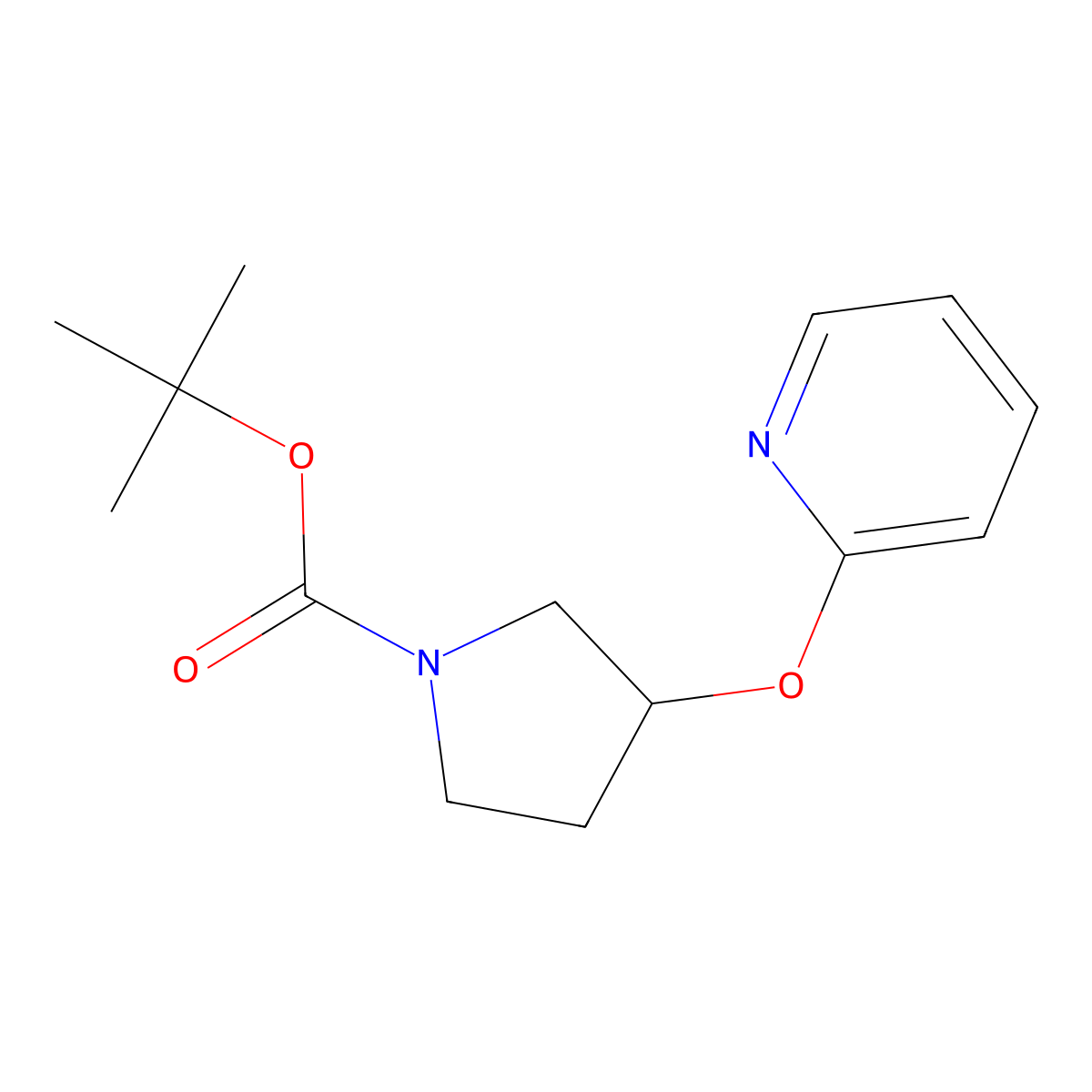 (R)-tert-Butyl 3-(pyridin-2-yloxy)pyrrolidine-1-carboxylate molecular structure, CAS 1417789-79-7