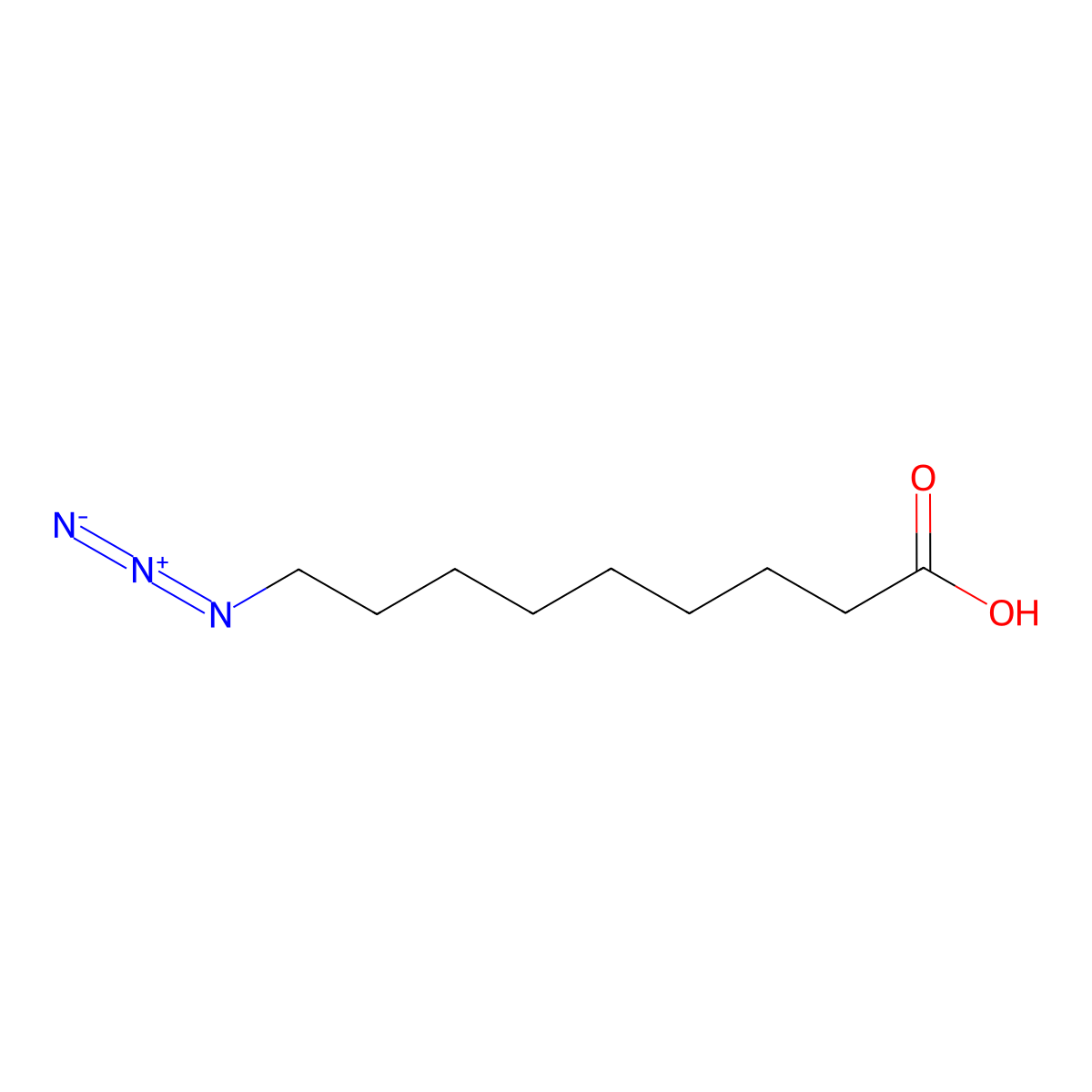 9-Azidononanoic acid molecular structure, CAS 141779-77-3