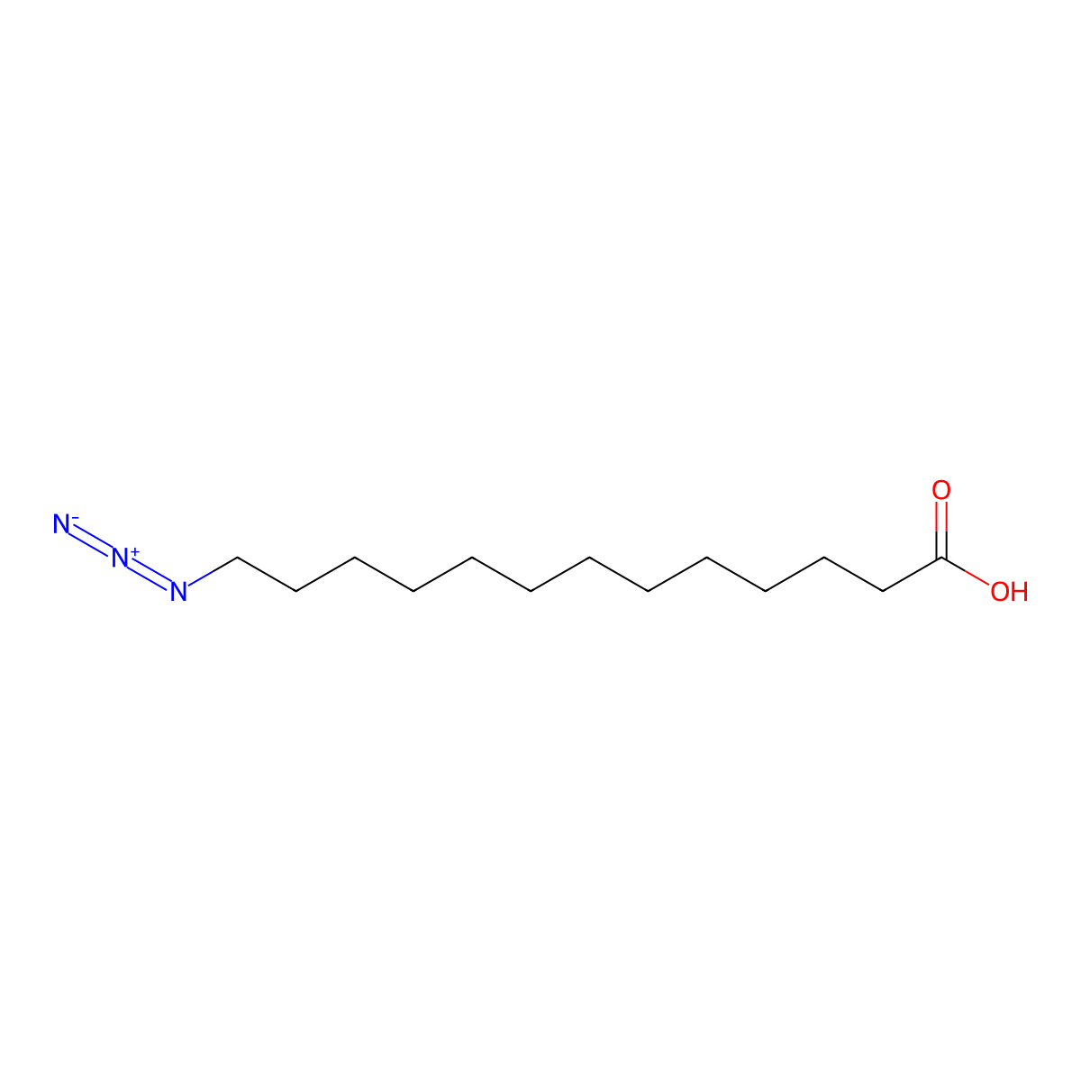 13-Azidotridecanoic acid molecular structure, CAS 141779-78-4