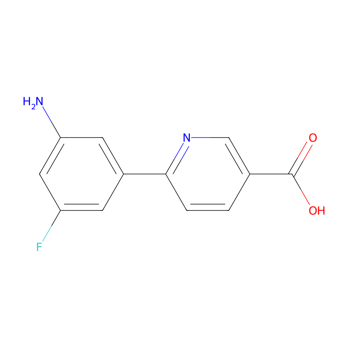 6-(3-Amino-5-fluorophenyl)nicotinic acid molecular structure, CAS 1417792-18-7
