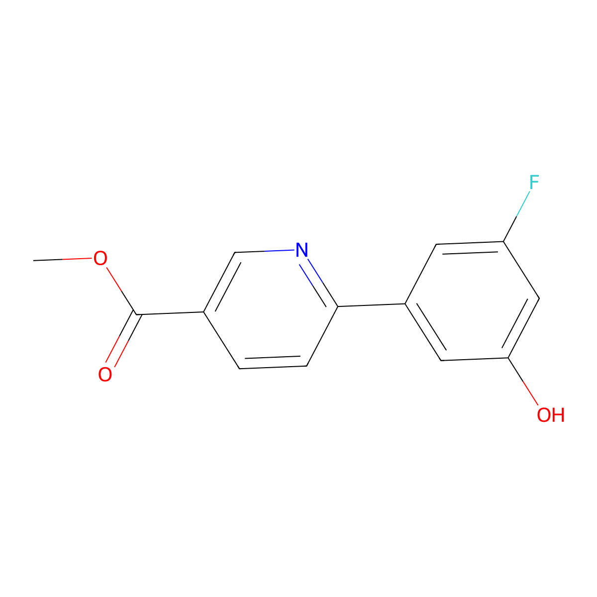 Methyl 6-(3-fluoro-5-hydroxyphenyl)nicotinate molecular structure, CAS 1417792-34-7