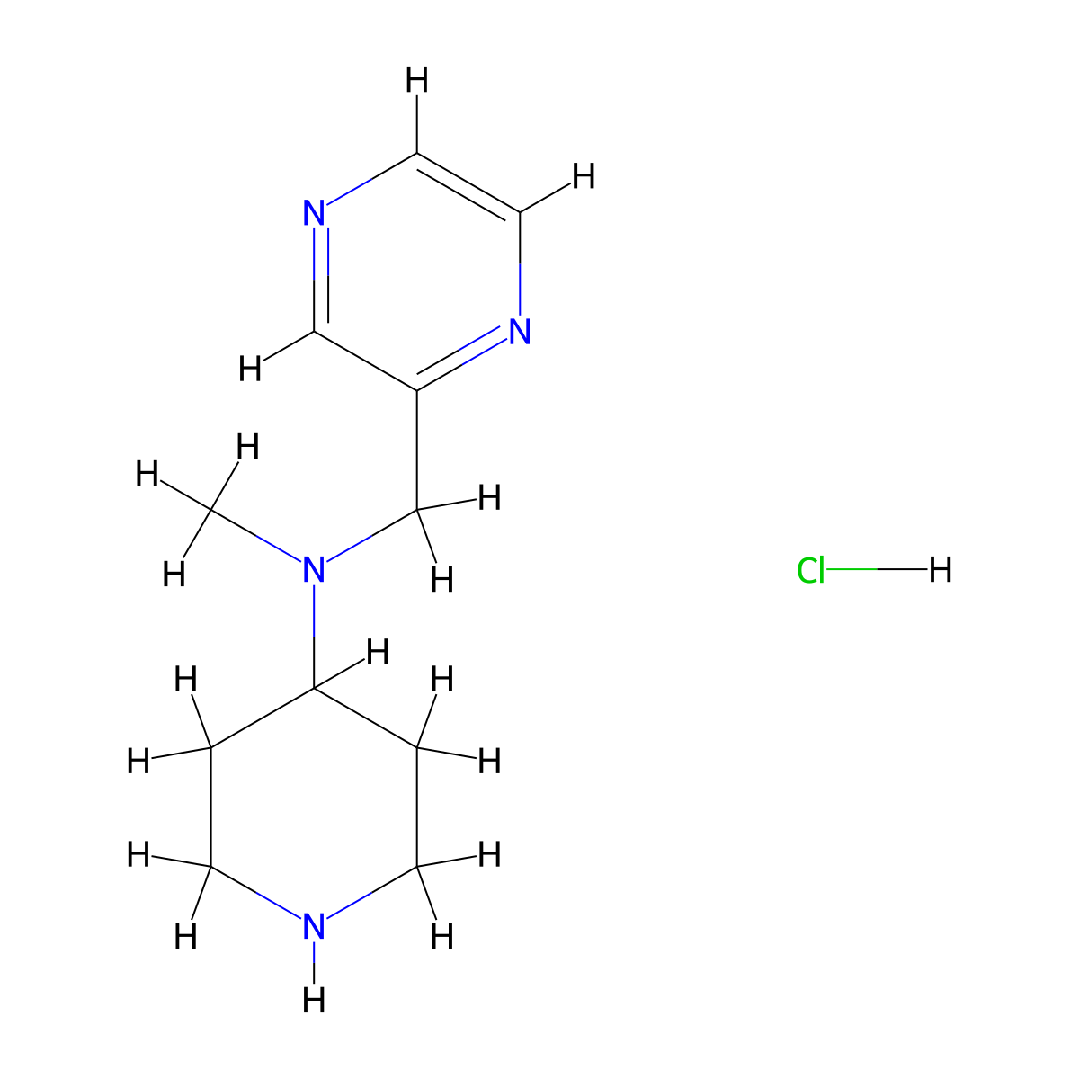 N-Methyl-N-(pyrazin-2-ylmethyl)piperidin-4-amine hydrochloride molecular structure, CAS 1417793-03-3