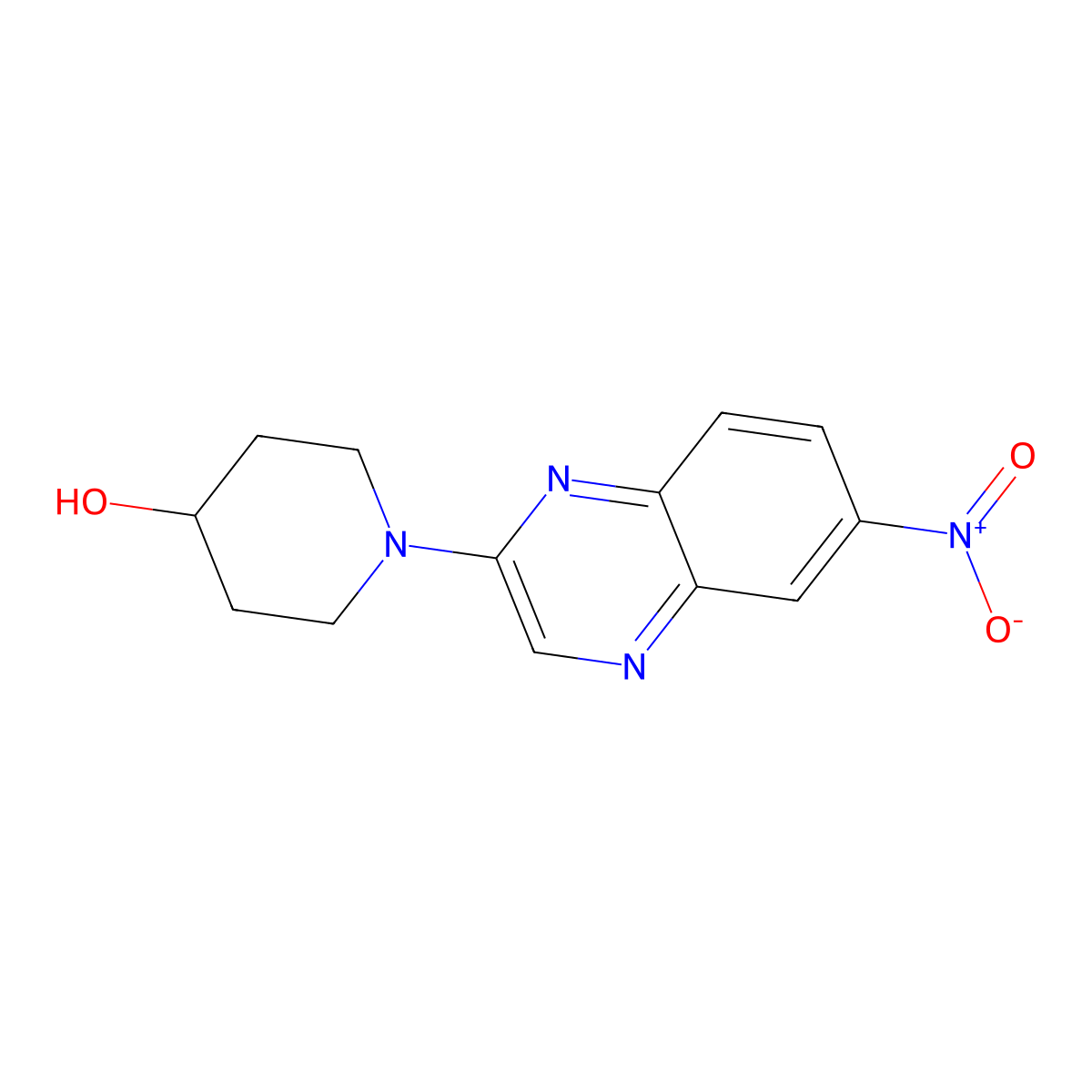 1-(6-Nitroquinoxalin-2-yl)piperidin-4-ol molecular structure, CAS 1417793-14-6