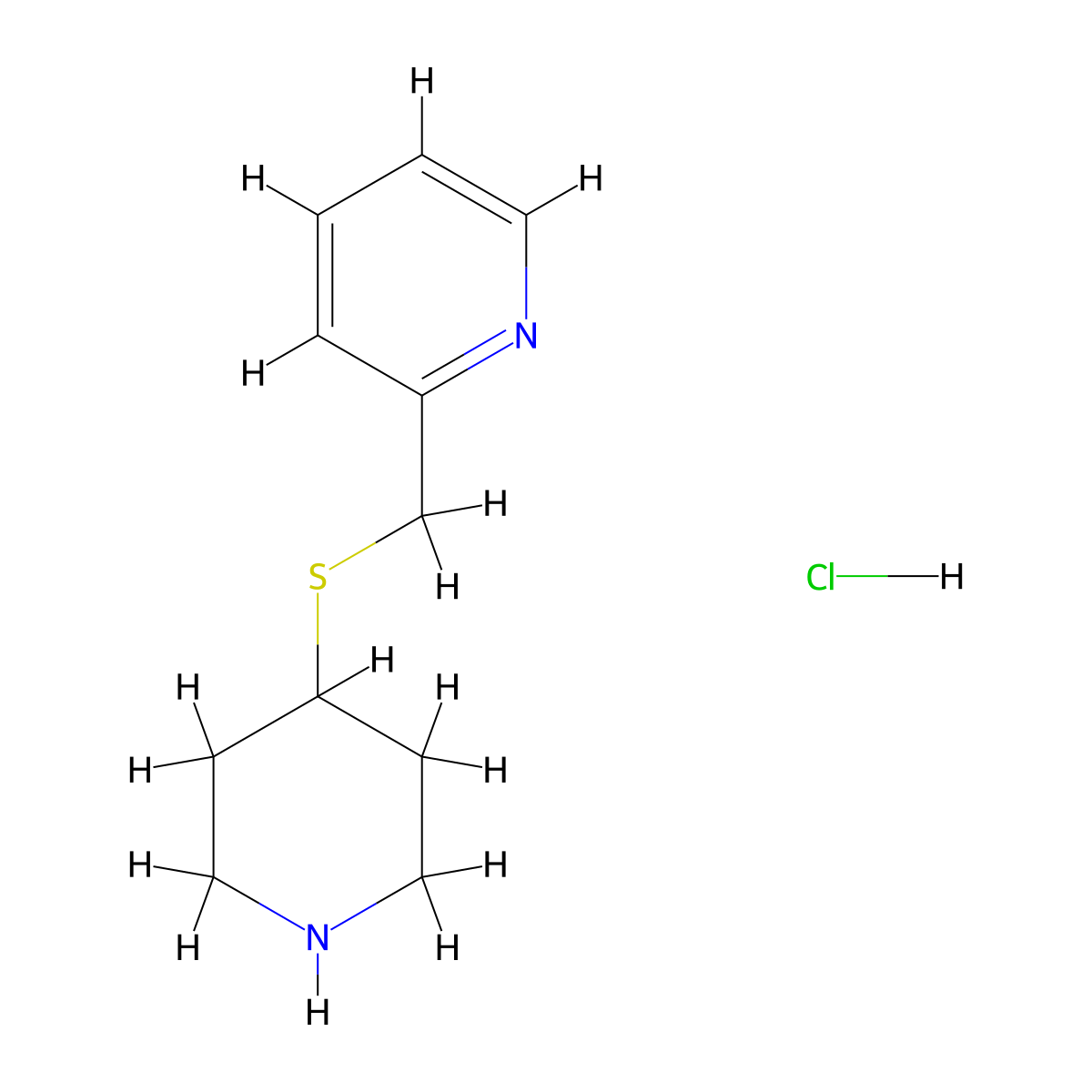 2-((Piperidin-4-ylthio)methyl)pyridine hydrochloride molecular structure, CAS 1417793-16-8