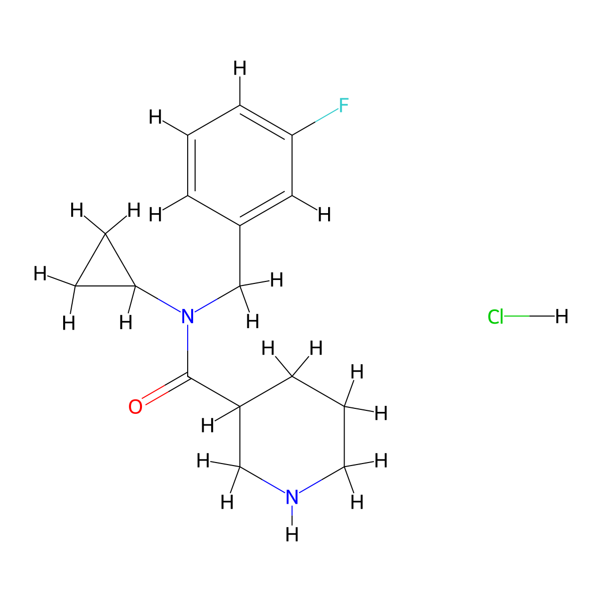 N-Cyclopropyl-N-(3-fluorobenzyl)piperidine-3-carboxamide hydrochloride molecular structure, CAS 1417793-24-8