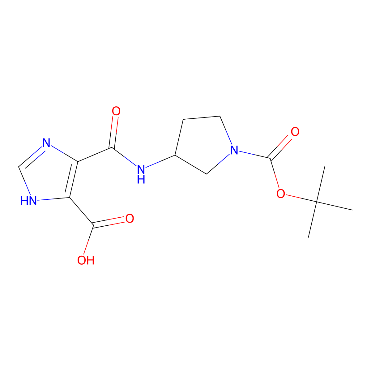 4-((1-(tert-Butoxycarbonyl)pyrrolidin-3-yl)carbamoyl)-1H-imidazole-5-carboxylic acid molecular structure, CAS 1417793-25-9