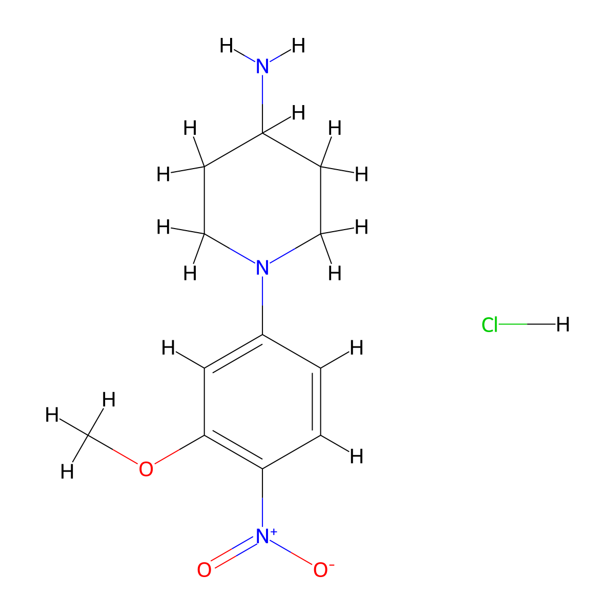 1-(3-Methoxy-4-nitrophenyl)piperidin-4-amine hydrochloride molecular structure, CAS 1417793-35-1