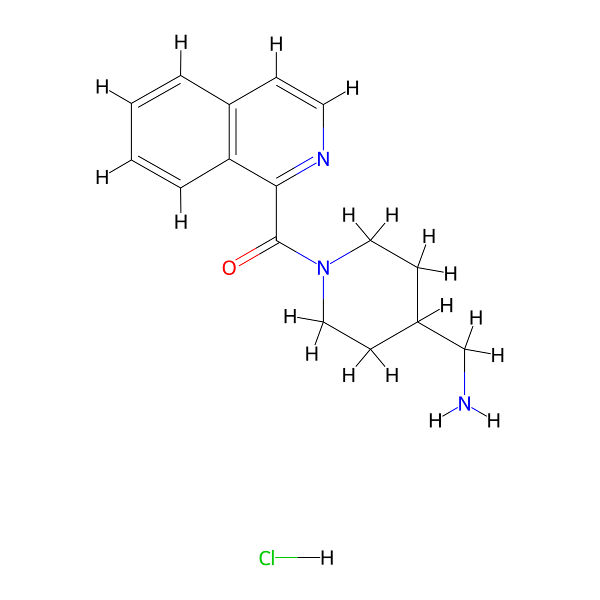 (4-(Aminomethyl)piperidin-1-yl)(isoquinolin-1-yl)methanone hydrochloride molecular structure, CAS 1417793-37-3