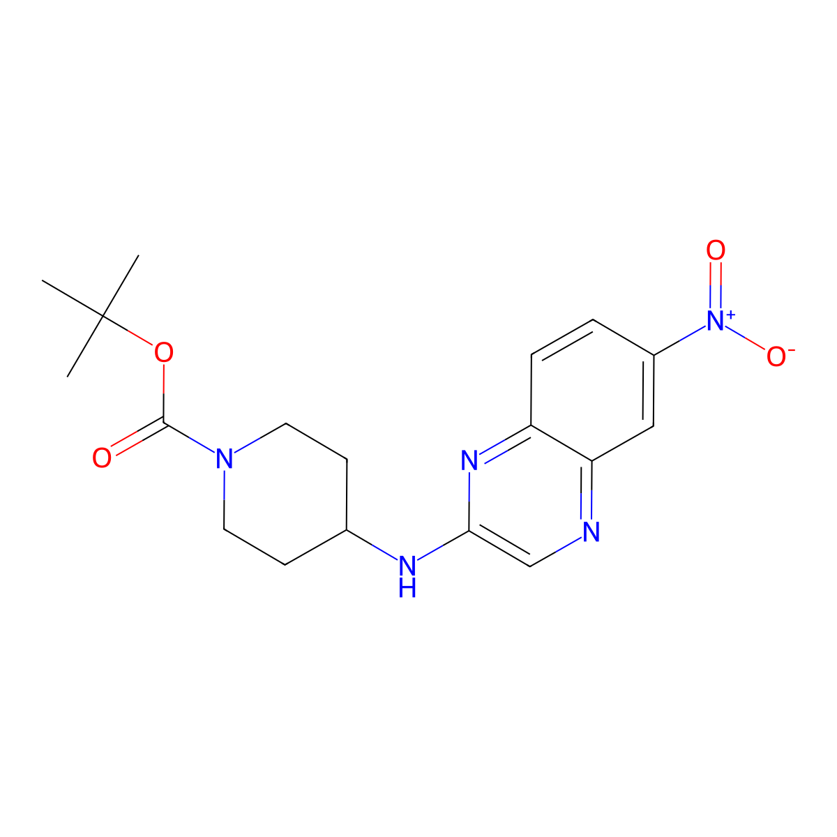 tert-Butyl 4-((6-nitroquinoxalin-2-yl)amino)piperidine-1-carboxylate molecular structure, CAS 1417793-38-4