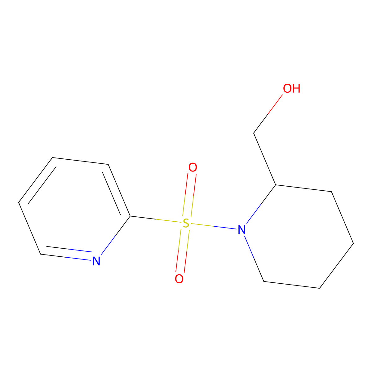 (1-(Pyridin-2-ylsulfonyl)piperidin-2-yl)methanol molecular structure, CAS 1417793-39-5