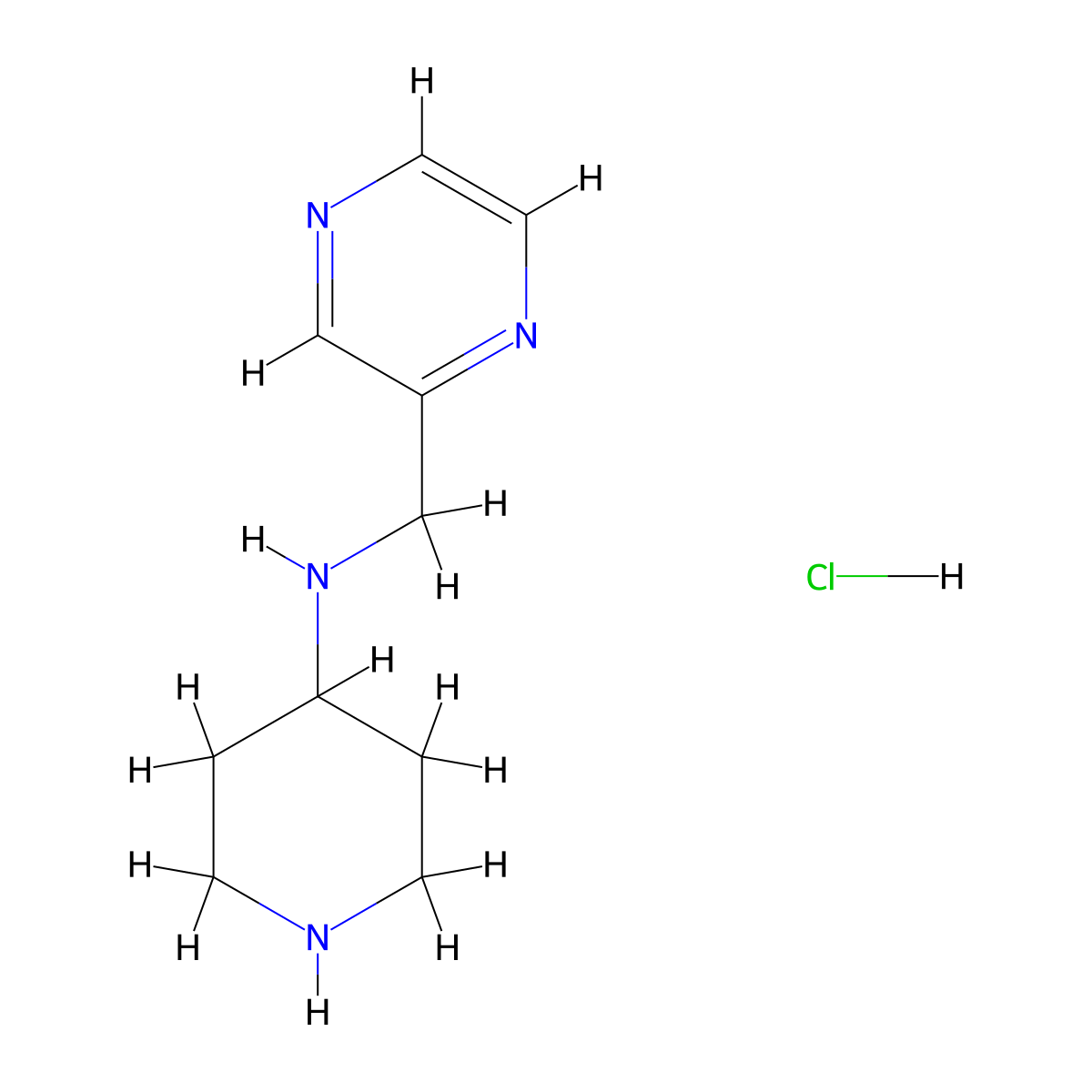 2-Pyrazinemethanamine, N-4-piperidinyl-, hydrochloride (1:1) molecular structure, CAS 1417793-40-8