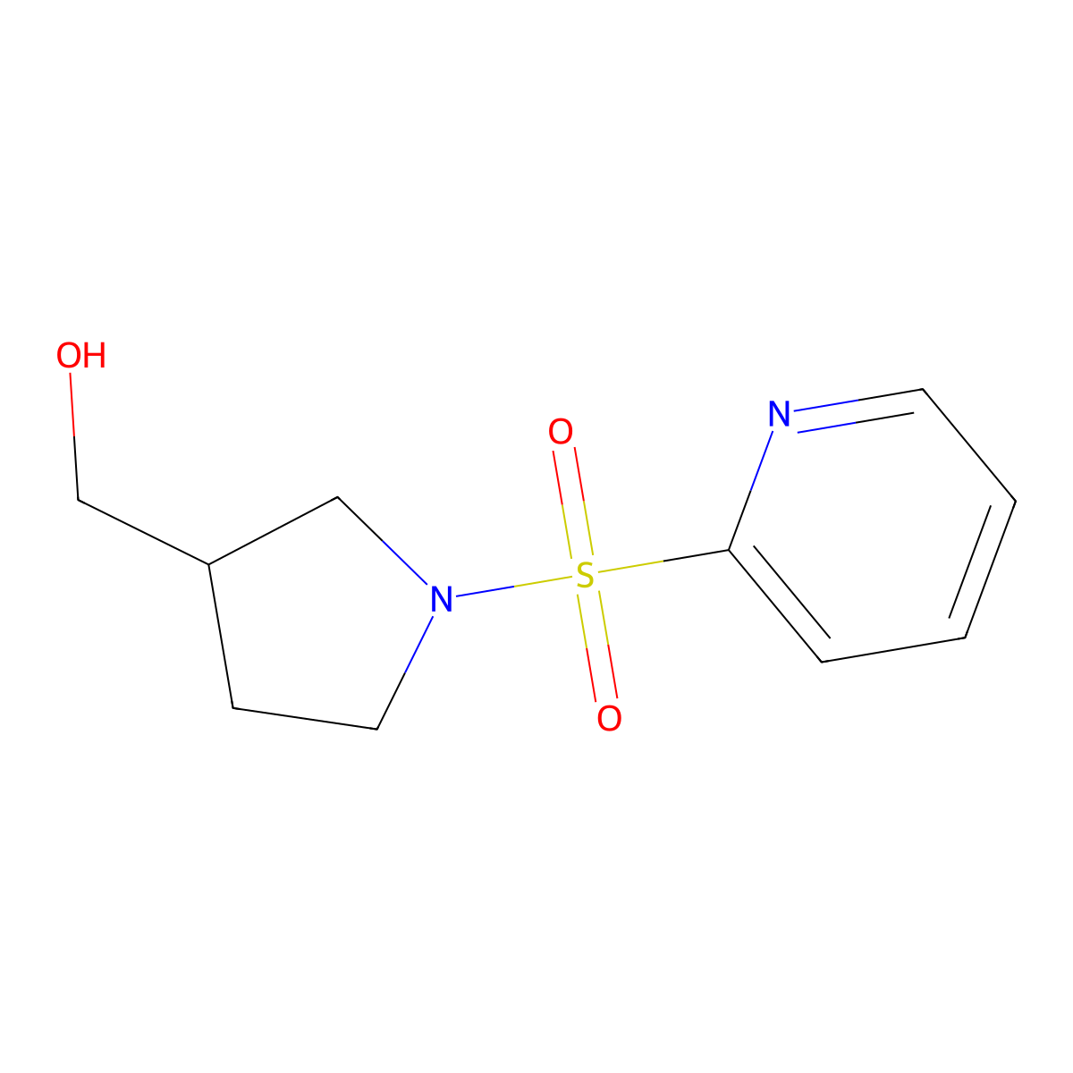 (1-(Pyridin-2-ylsulfonyl)pyrrolidin-3-yl)methanol molecular structure, CAS 1417793-44-2