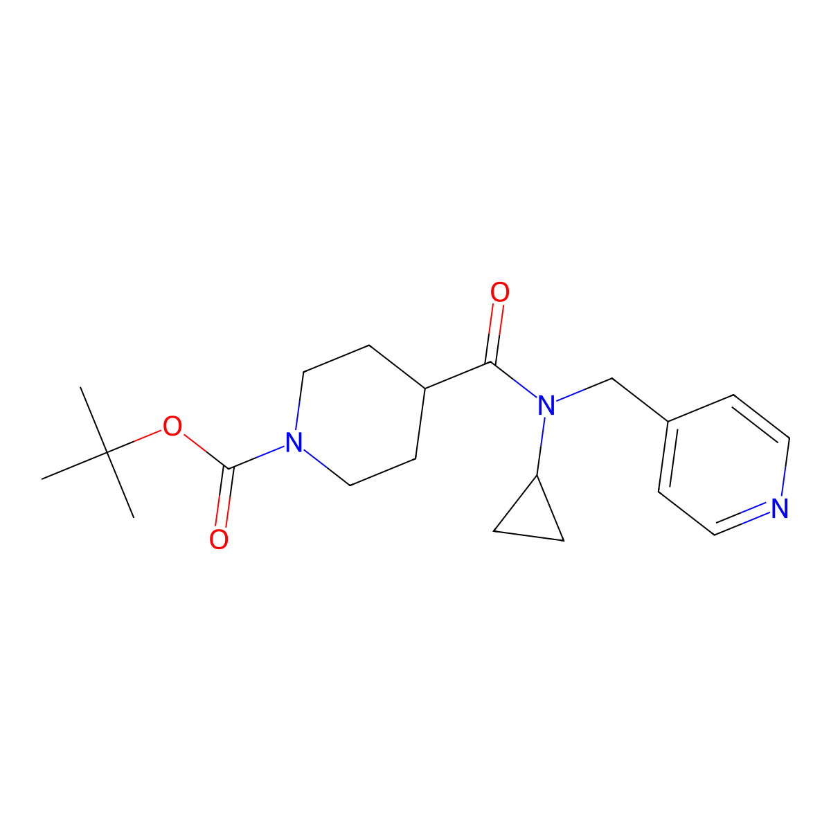 tert-Butyl 4-(cyclopropyl(pyridin-4-ylmethyl)carbamoyl)piperidine-1-carboxylate molecular structure, CAS 1417793-49-7