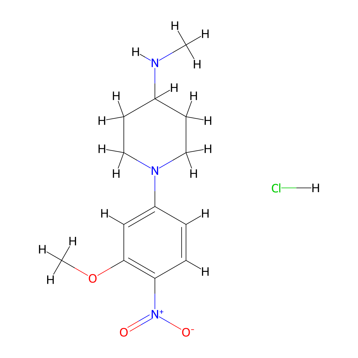 1-(3-Methoxy-4-nitrophenyl)-N-methylpiperidin-4-amine hydrochloride molecular structure, CAS 1417793-50-0