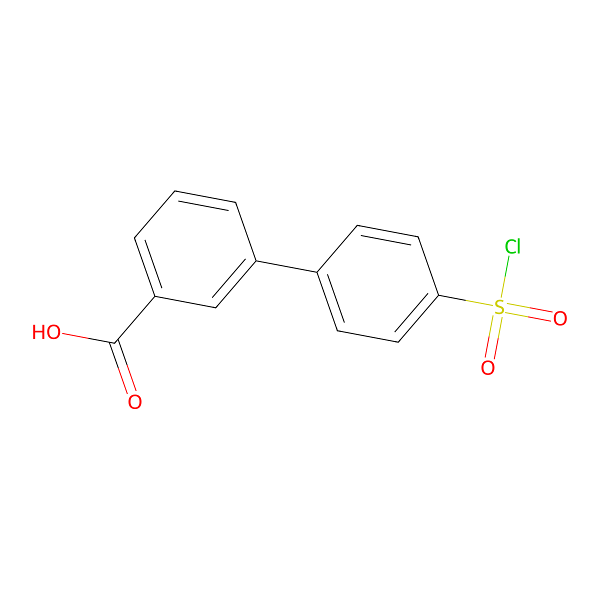 4'-(Chlorosulfonyl)-[1,1'-biphenyl]-3-carboxylic acid molecular structure, CAS 1417793-58-8