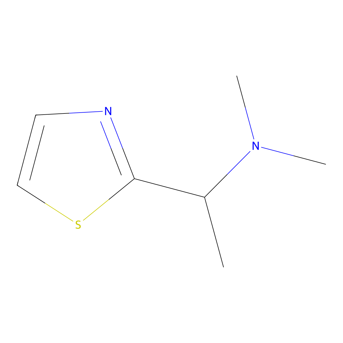 N,N-Dimethyl-1-(thiazol-2-yl)ethanamine molecular structure, CAS 1417793-59-9