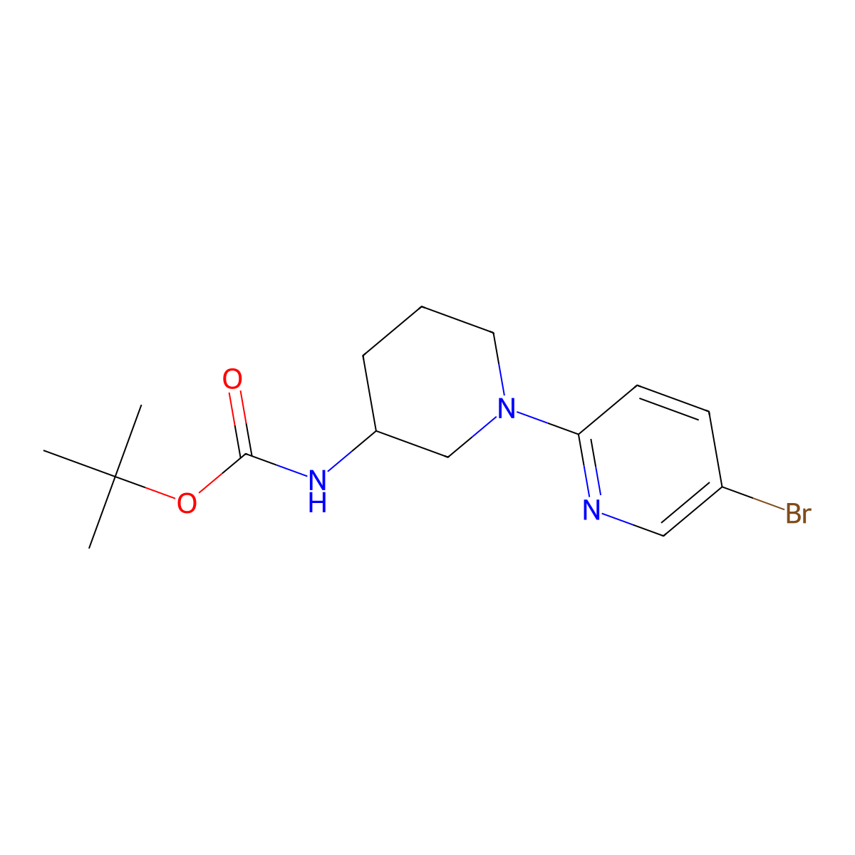tert-Butyl (1-(5-bromopyridin-2-yl)piperidin-3-yl)carbamate molecular structure, CAS 1417793-65-7