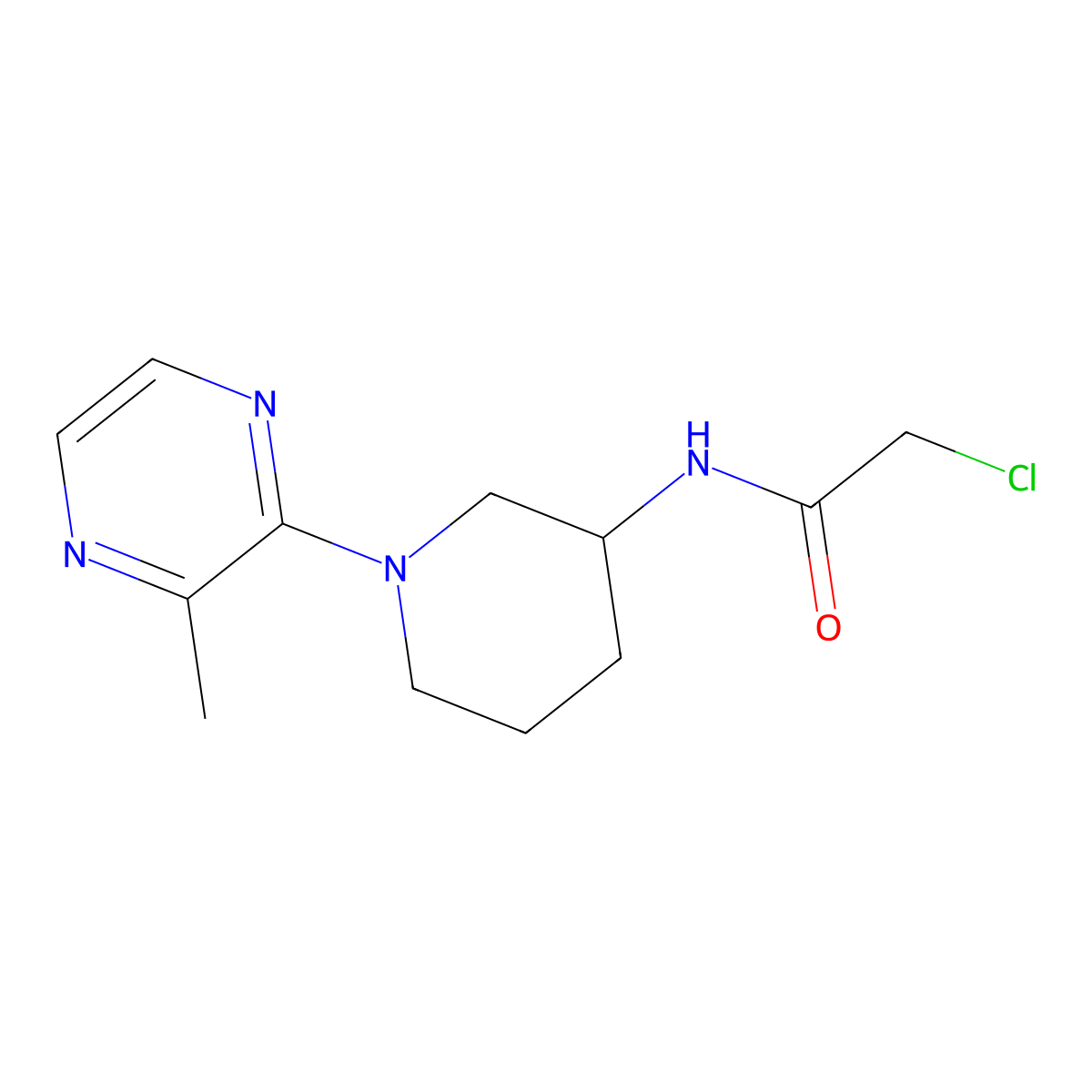 2-Chloro-N-(1-(3-methylpyrazin-2-yl)piperidin-3-yl)acetamide molecular structure, CAS 1417793-73-7
