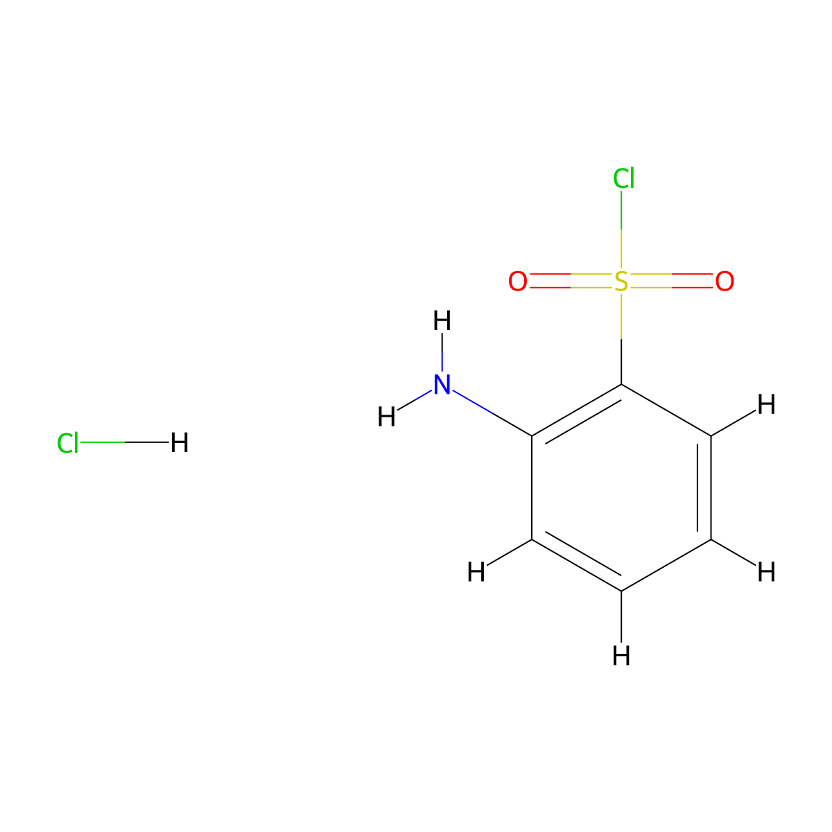 2-Aminobenzene-1-sulfonyl chloride hydrochloride molecular structure, CAS 1417793-77-1