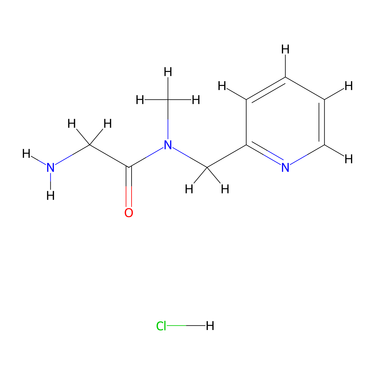 2-Amino-N-methyl-N-(pyridin-2-ylmethyl)acetamide hydrochloride molecular structure, CAS 1417793-78-2