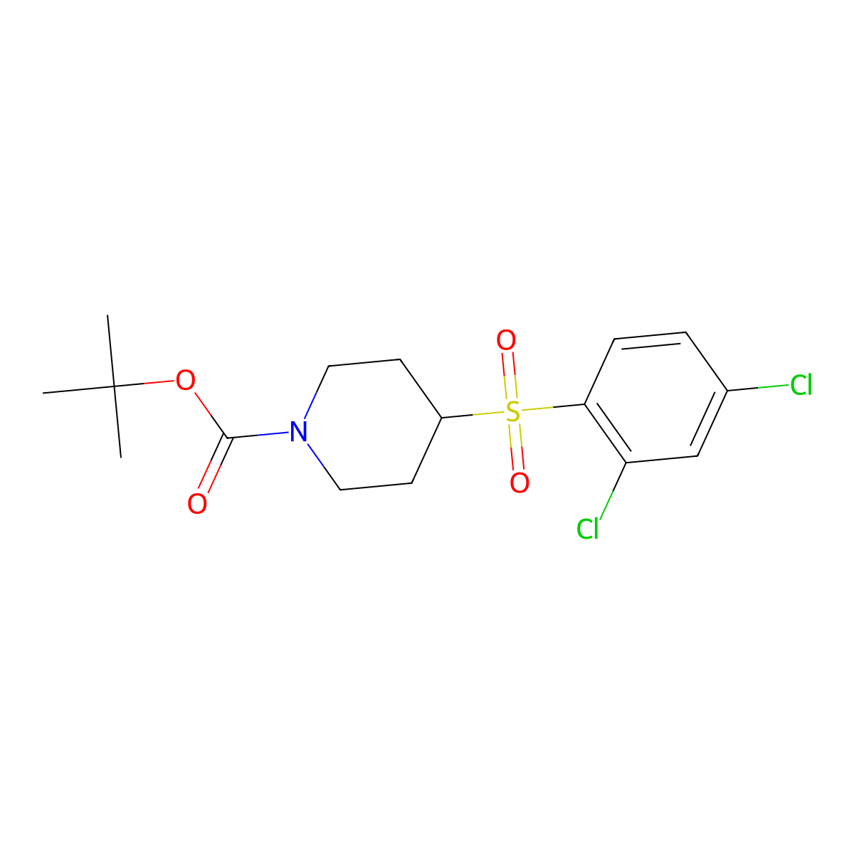 tert-Butyl 4-((2,4-dichlorophenyl)sulfonyl)piperidine-1-carboxylate molecular structure, CAS 1417793-94-2