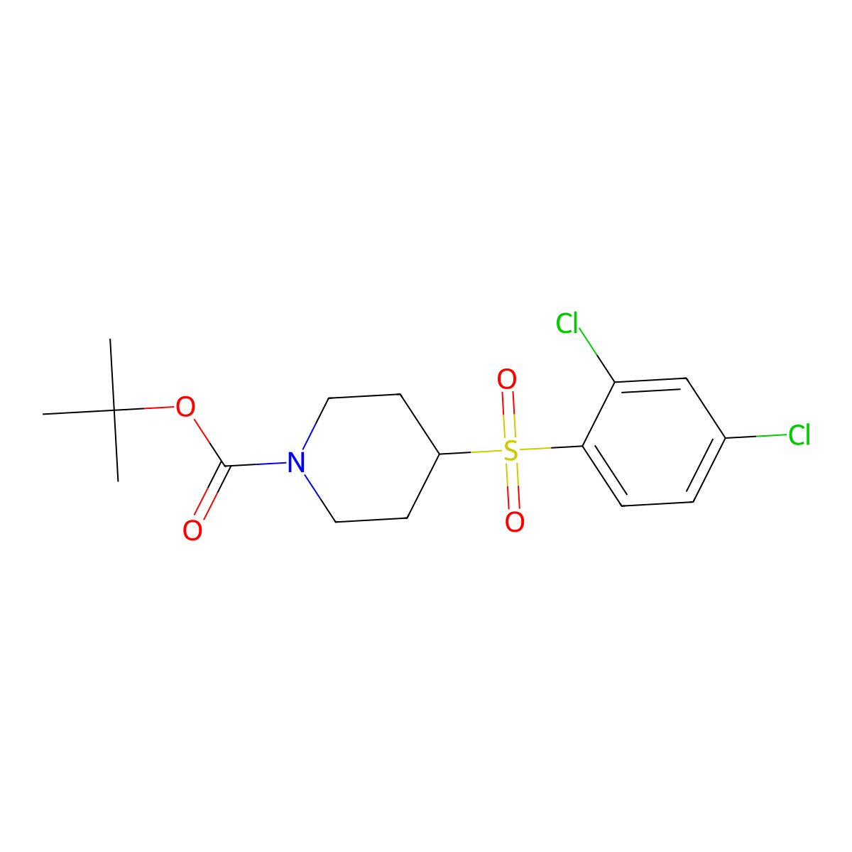 tert-Butyl 4-((2,4-dichlorophenyl)sulfonyl)piperidine-1-carboxylate molecular structure, CAS 1417793-94-2